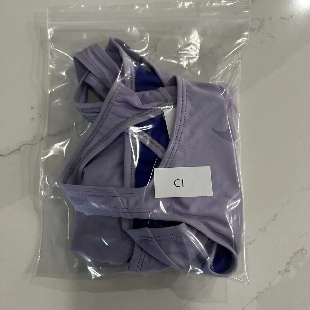 Nike Hydrastrong Girl's Purple One Piece Swimsuit U-Back Tank Low Leg NWT